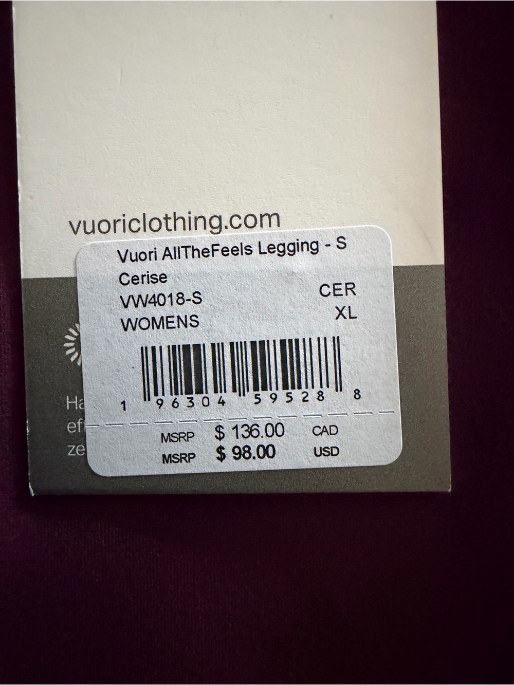 NWT Vuori AllTheFeels Leggings Size XL SHORT - Picture 6 of 6